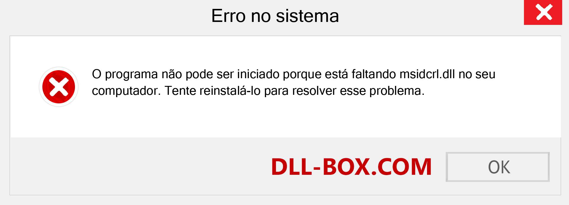 Arquivo msidcrl.dll ausente ?. Download para Windows 7, 8, 10 - Correção de erro ausente msidcrl dll no Windows, fotos, imagens